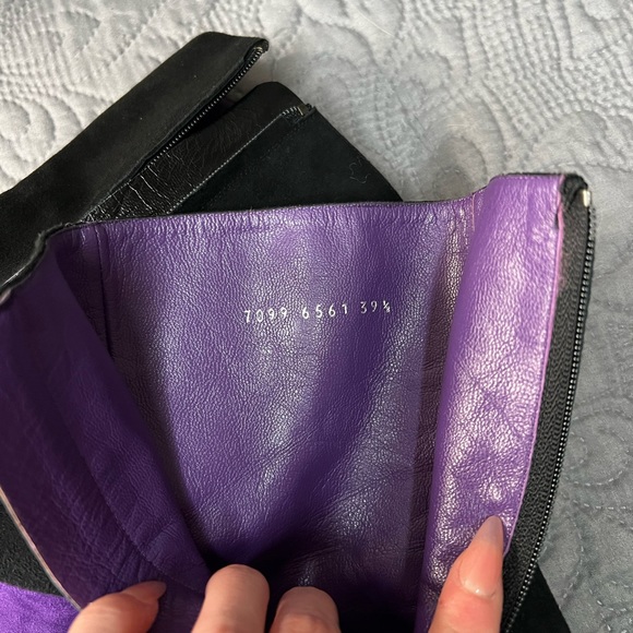 Sergio Rossi Black Suede Purple Accent Bootie 7.5 - Picture 8 of 12